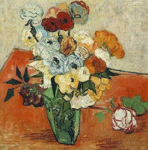 Vincent Van Gogh Japanese Vase with Roses and Anemones Spain oil painting art